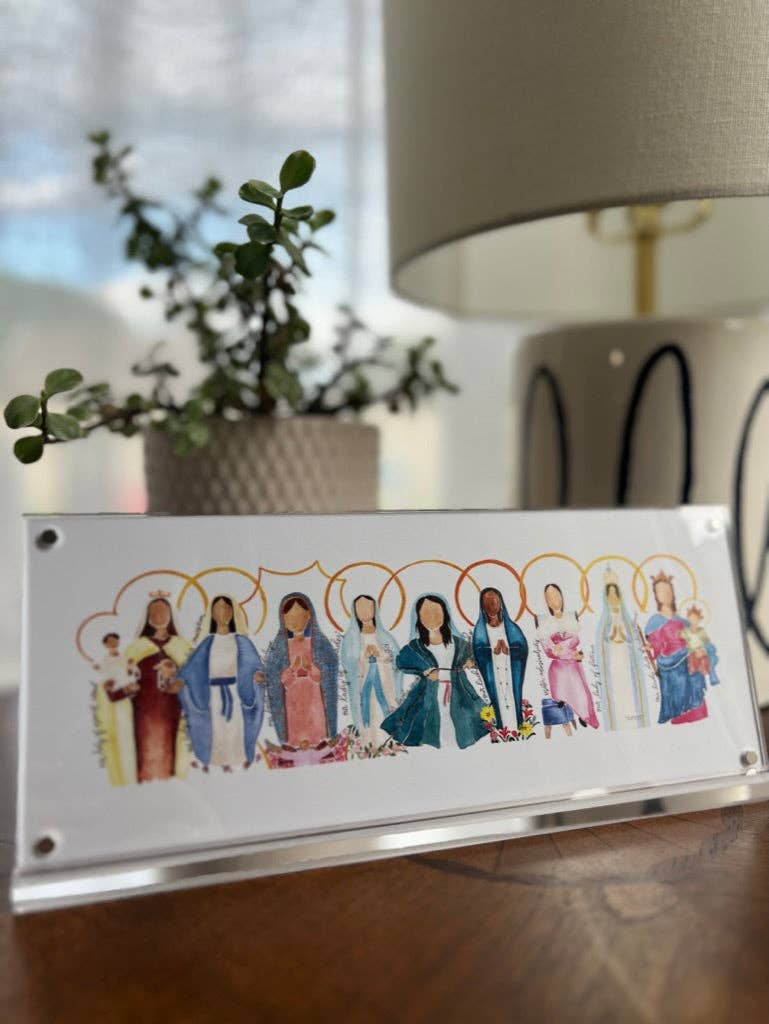 Emily S Pitre Art - Wholesale Art Print - 4x10 - Many Mary Framed Print