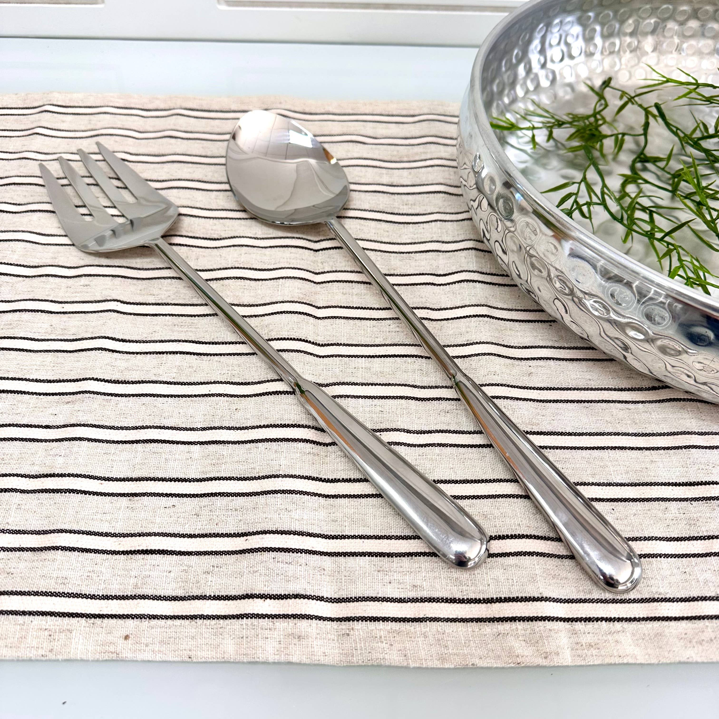 India Handicrafts Inc - Wholesale Serving Utensil - Teardrop Handle Servers, Set of 21