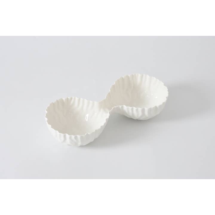 Serveerschaal met 2 vakken uit de Mascali Bianca collectie voor wholesale door Pampa Bay