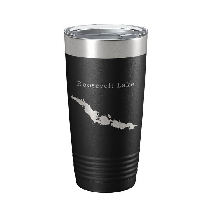 Theodore Roosevelt Lake Map Tumbler Travel Mug Insulated Laser Engraved Coffee Cup Arizona 20 oz for wholesale by CarveBright