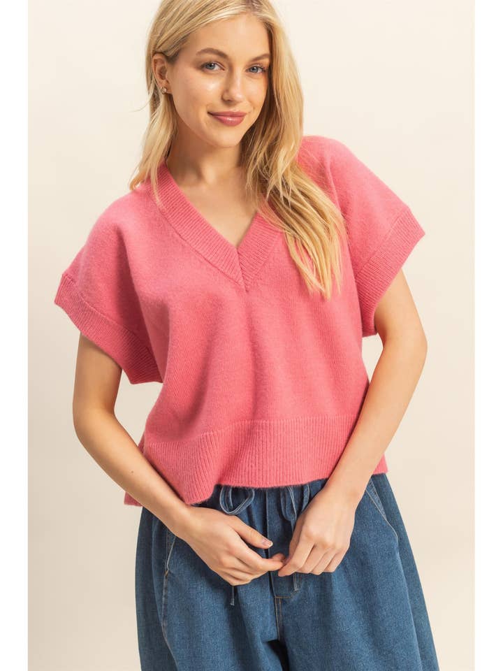 Oversized V-Neck Sweater Vest for wholesale by HYFVE