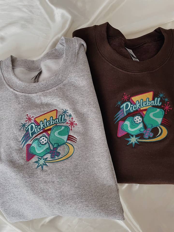 Pickleball Embroidered Sweatshirt for wholesale by Molly Louise Shop