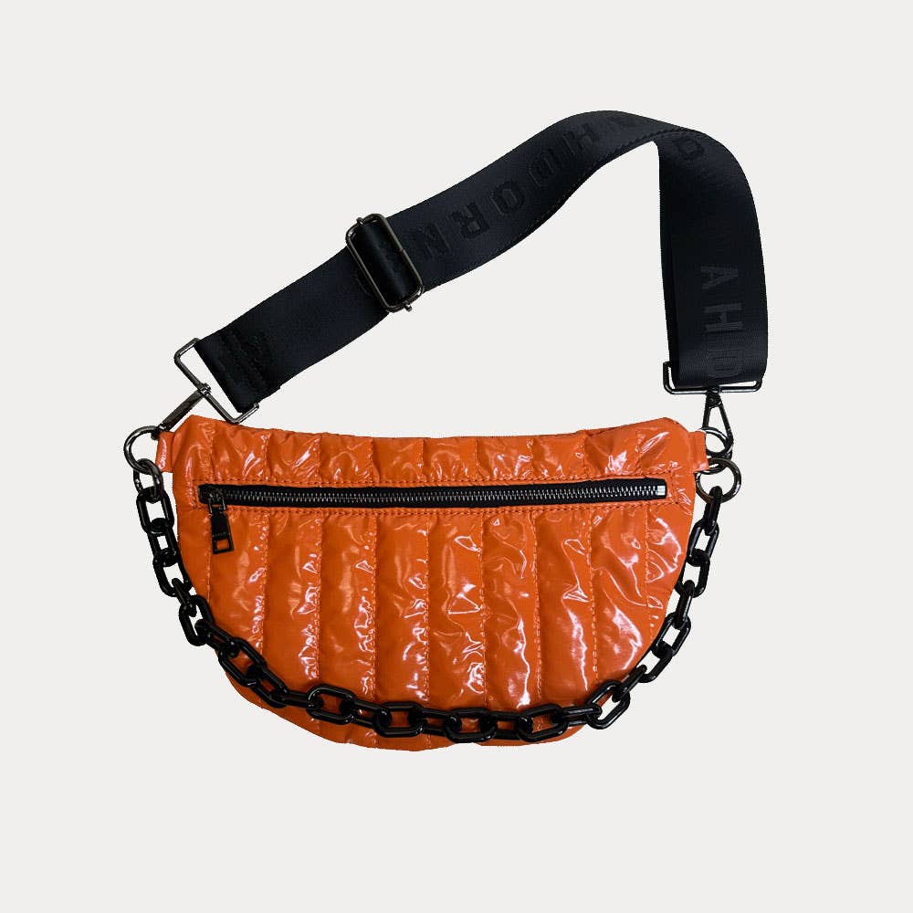 AHDORNED - Wholesale Belt Bag - Women's - Reese Quilted Sling/Waist Bag w/Black Resin Chain & 2" Solid17