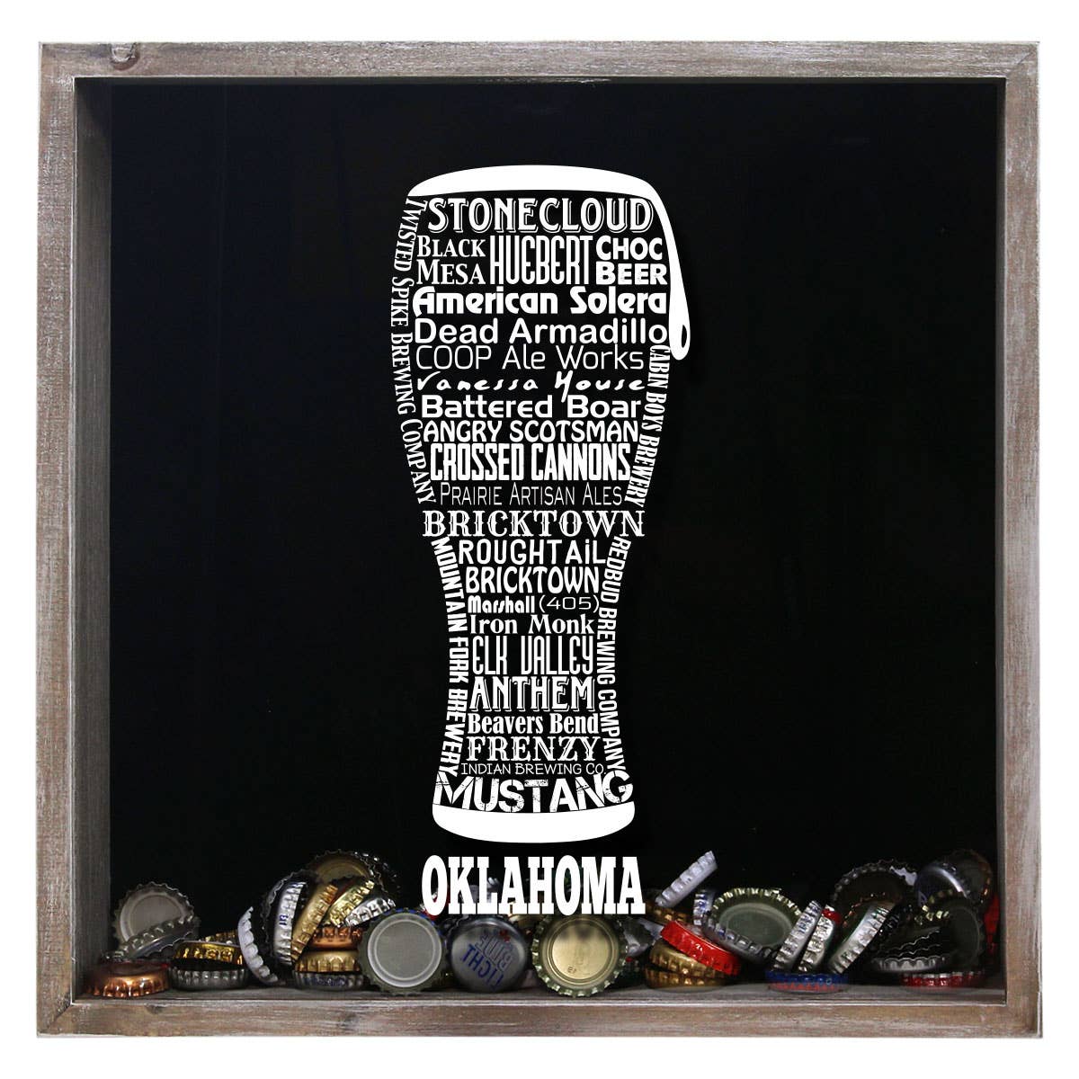 Torched Products – Großhandel 3D-Wandkunst – Cap Collector-Beer Typografie Shadow Box — Farmhouse Antique31