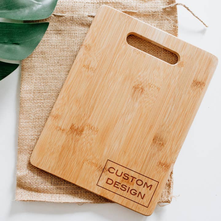 Our Board Boutique - Wholesale Cutting Board - Logo or Custom Design Rectangular Board (At the Bottom Corne