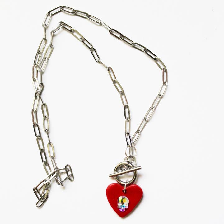 Rødt hjerte halskæde for engroshandel hos DisEM