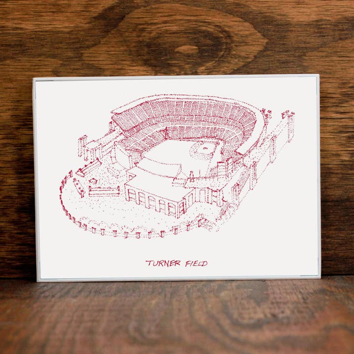 Turner Field, oud huis van de Atlanta Braves, Stipple Art voor wholesale door Designs By Patterson