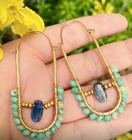 Etymology Jewelry - Vendita all'ingrosso Orecchini a cerchio - Orecchini a Cerchio - Orecchini a Cerchio con perline - Orecchini boho in cristallo1