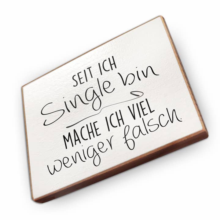 Kylskåpsmagnet av bokträ - Sedan jag blev singel för wholesale av wammi