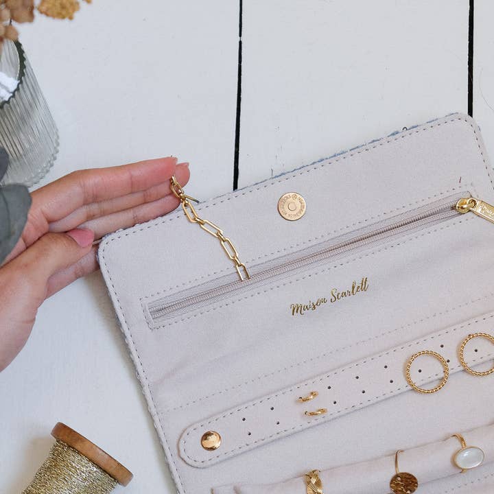 Maison Scarlett – wholesale Smyckeskrin och organisatörer – Catherine houndstooth smyckespåse
