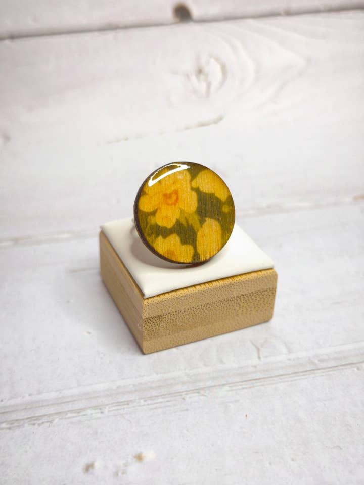 Houten ringen met verstelbare stalen basis voor wholesale door fimminà sicily boutique