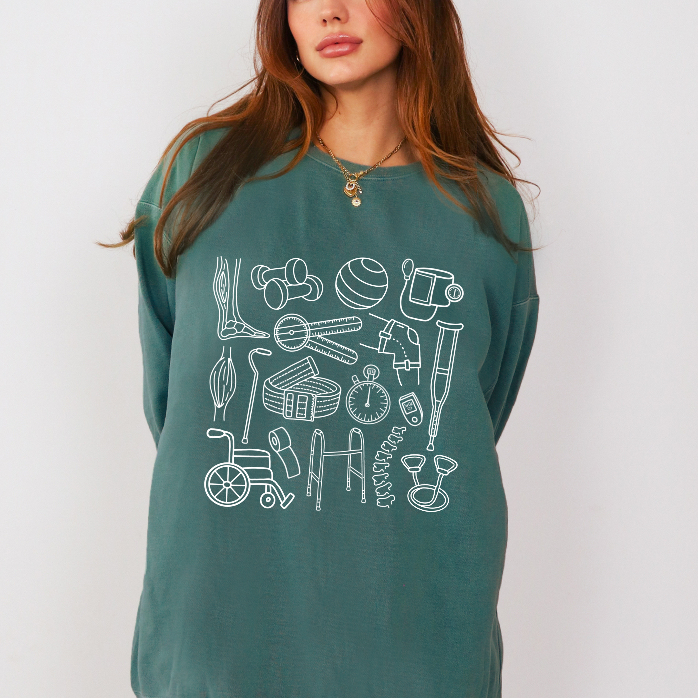 Meg Ann Co. - Wholesale Graphic Sweatshirt - Unisex - Physical Therapy Doodles Crewneck1