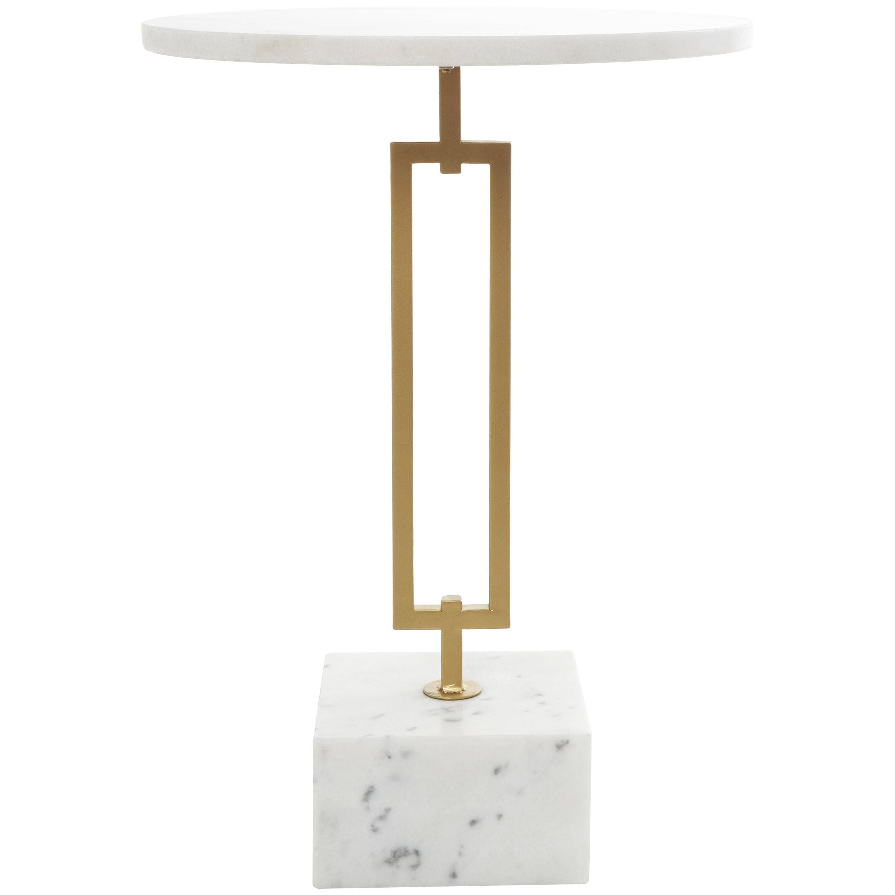 Deco Marché - Wholesale Side Table - Glam White Marble Accent Table8