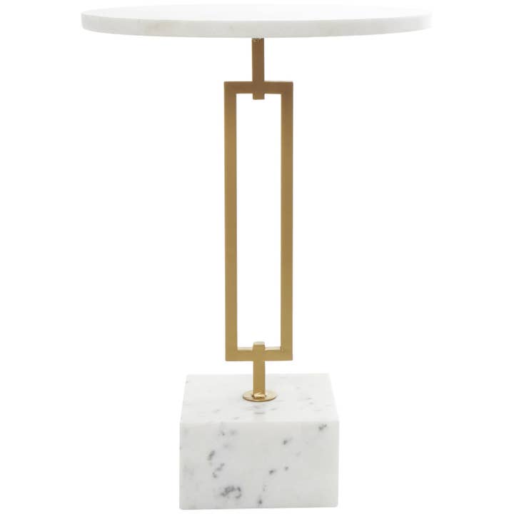 Deco Marché - Wholesale Side Table - Glam White Marble Accent Table8