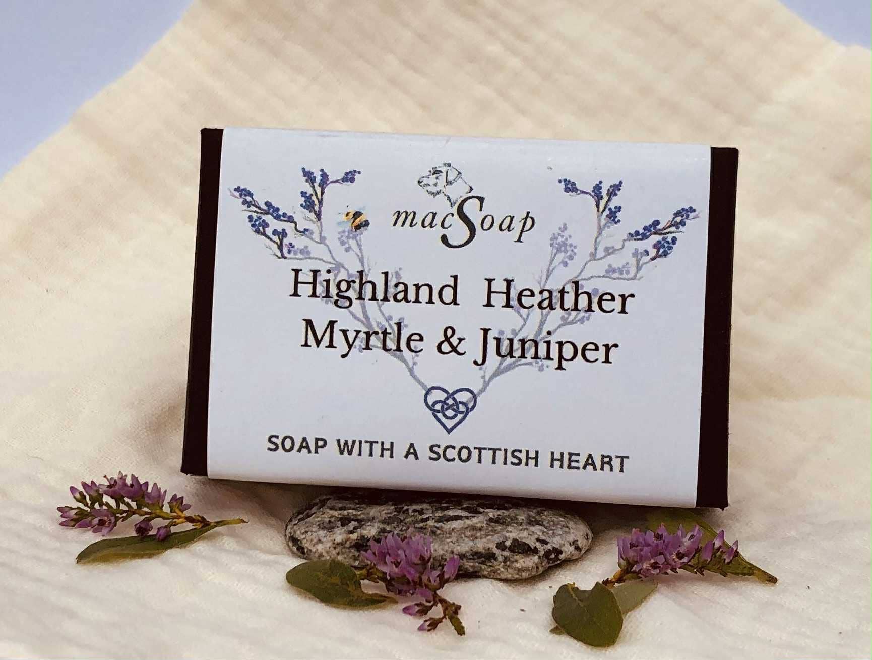 macSoap – wholesale Bar Soap – Highland Heather, Myrtle & Juniper. Scottish Botanical Soap