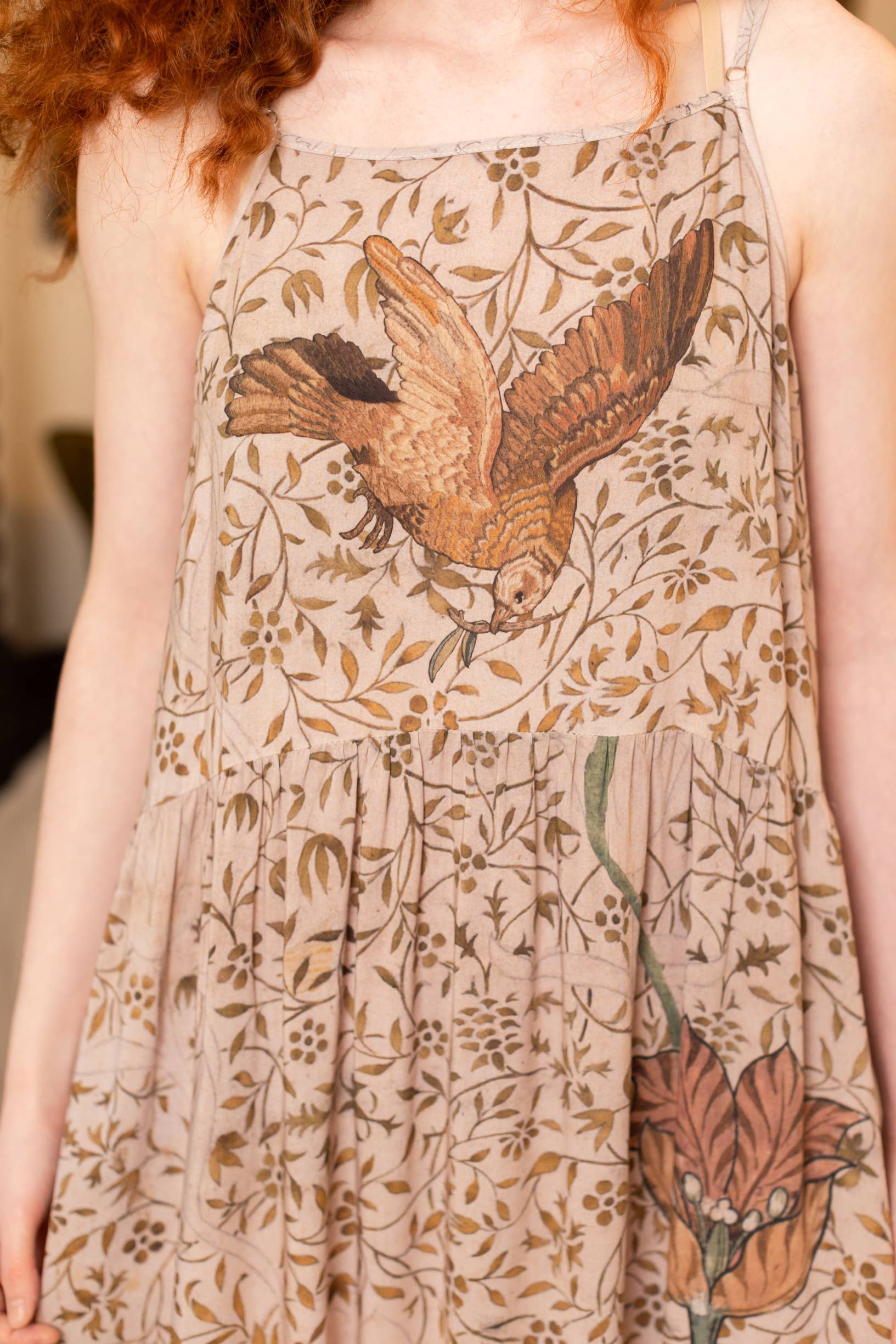 Market of Stars (Worldwide) - Wholesale Dress - Women's - Folklore Bohéme Long Maxi Slip Dress w/ Bird of Peace Art13