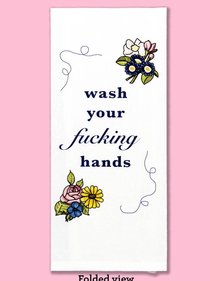 Was je verdomde handen theedoek voor wholesale door Bad Grandma Designs