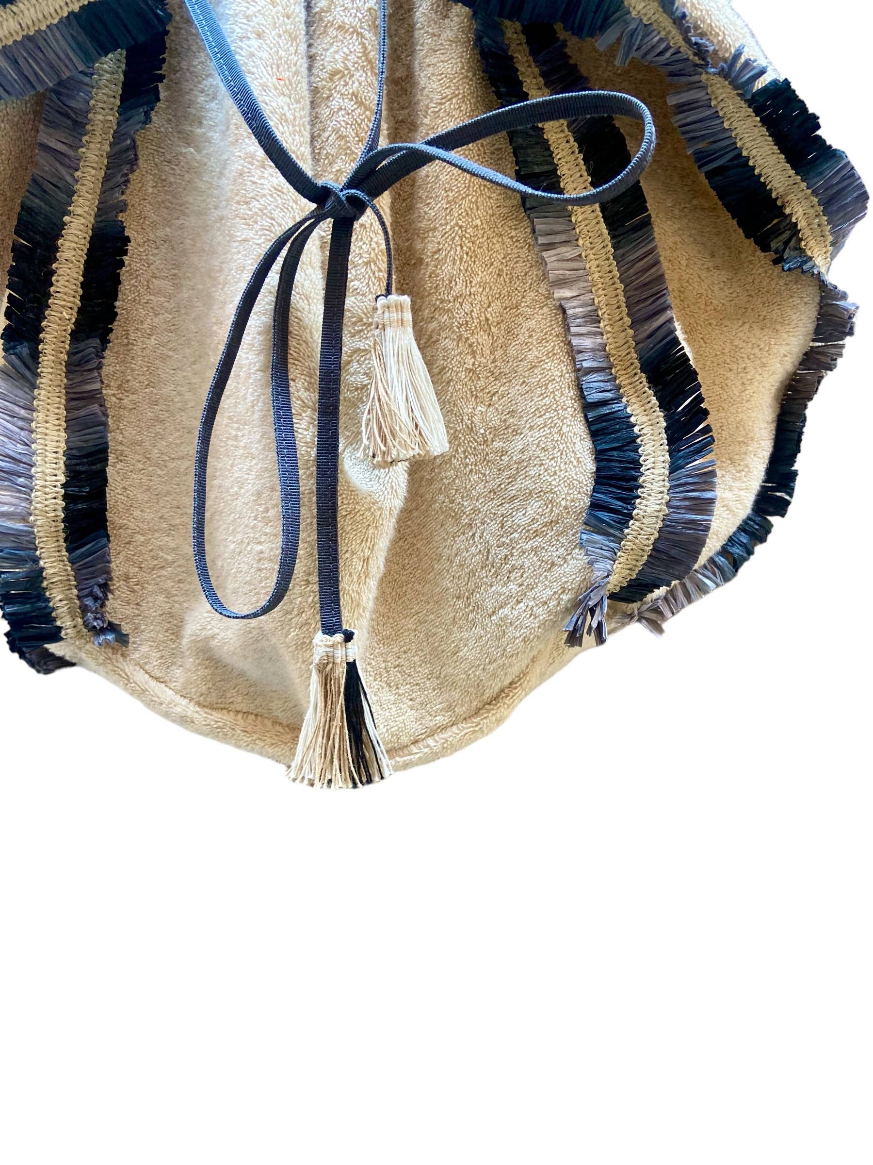 Teod’amar Venezia - Venta al por mayor Bolsa de playa - Bolsa saco de algodón felpa con ribetes8