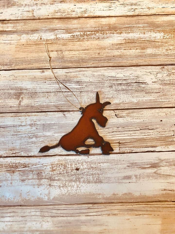 Sitting Donkey Ornament for wholesale by Universal Ironworks USA