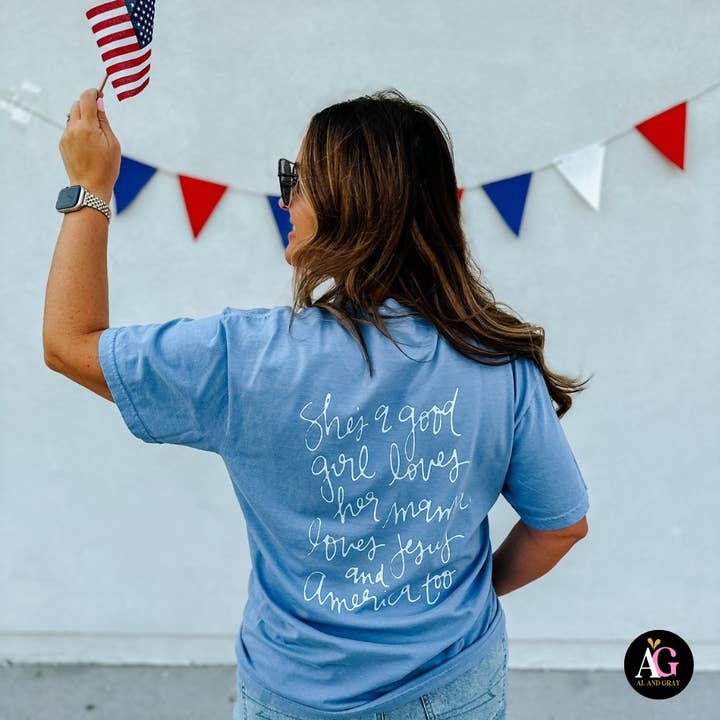 Al + Gray Graphic Tees - Wholesale T-Shirt (Graphic) - Women's - Loves Jesus & America Too