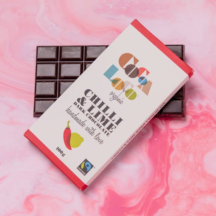 Cocoa Loco – wholesale Chocolate bar – Dark Chocolate, Chilli & Lime Bar – 100g3