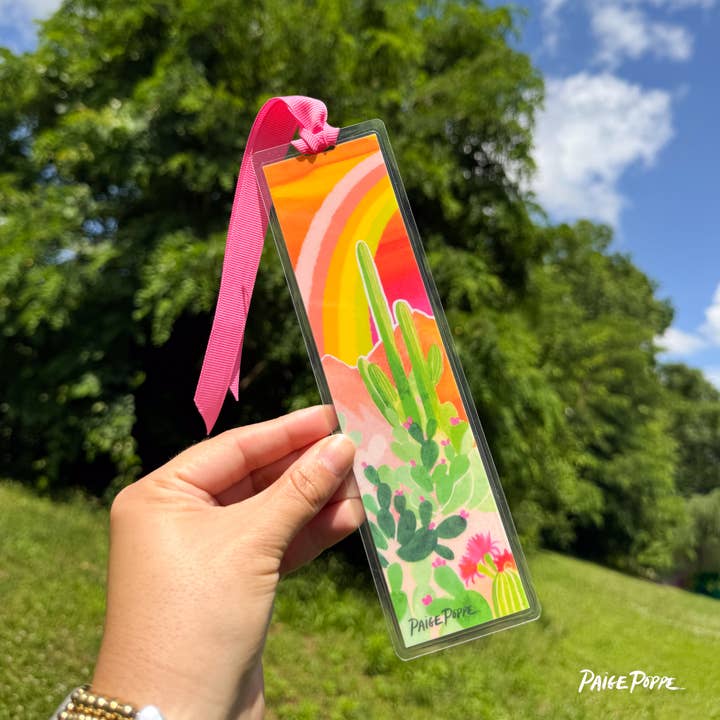 Paige Poppe Art - Wholesale Bookmark - "Desert Rainbow" Ribboned Bookmark2