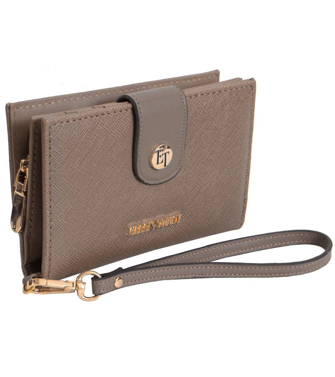 Magid - Wholesale Wallet - Women's - Ellen Tracy Double Compartment Saffiano Zip Around Indexer Wallet0