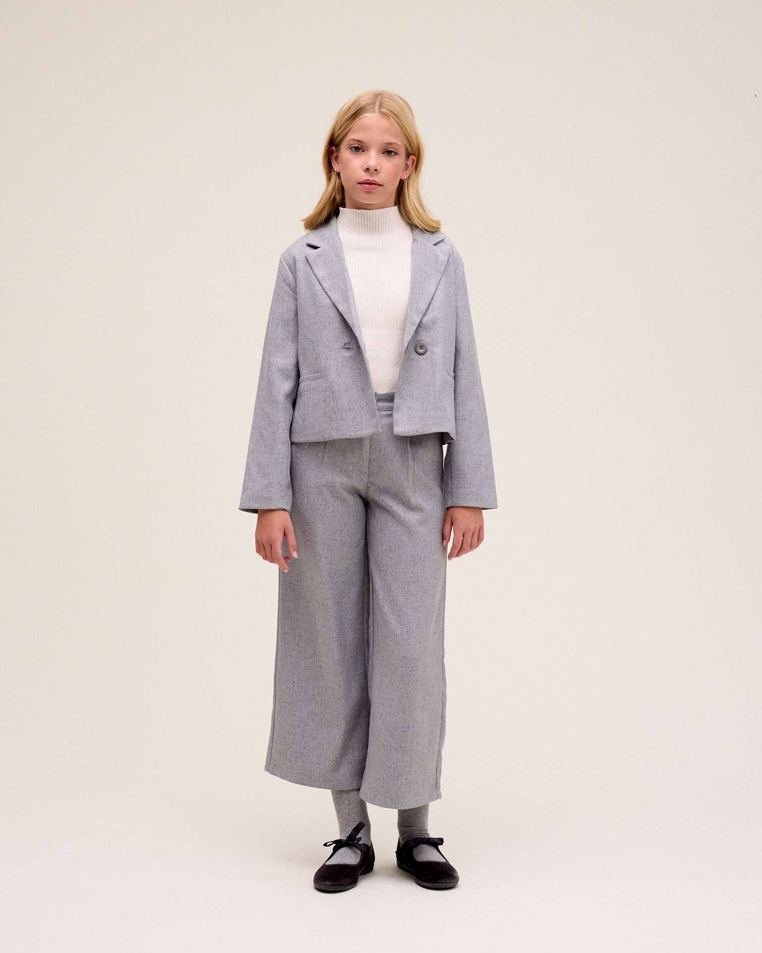 Grey Girl's suit trousers in heather gray for wholesale on Faire0