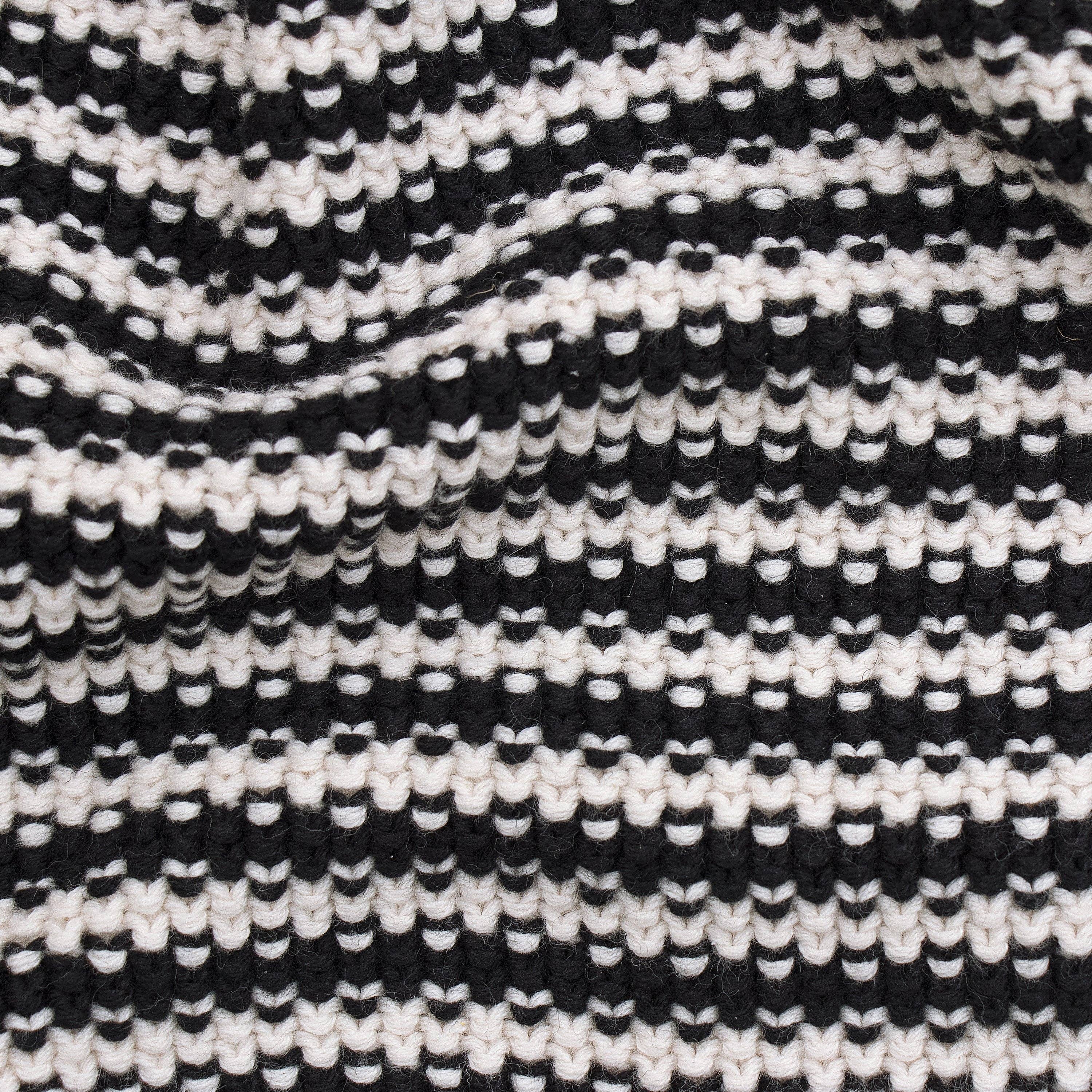 Black Ecru Cotton Textured Stripe Mini Neckerchief for wholesale on Faire7