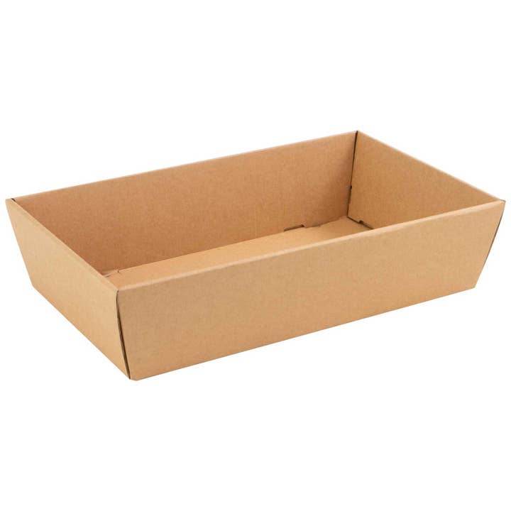 Deffrennes – Cesta por atacado – Cesto de cartão rectangular castanho Kraft 33x20x7cm