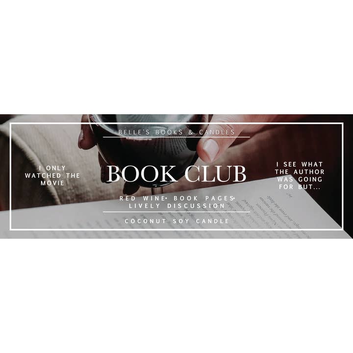 Book Club Coconut Soy Candle | Bookish Candle for wholesale by Belle's Books & Candles