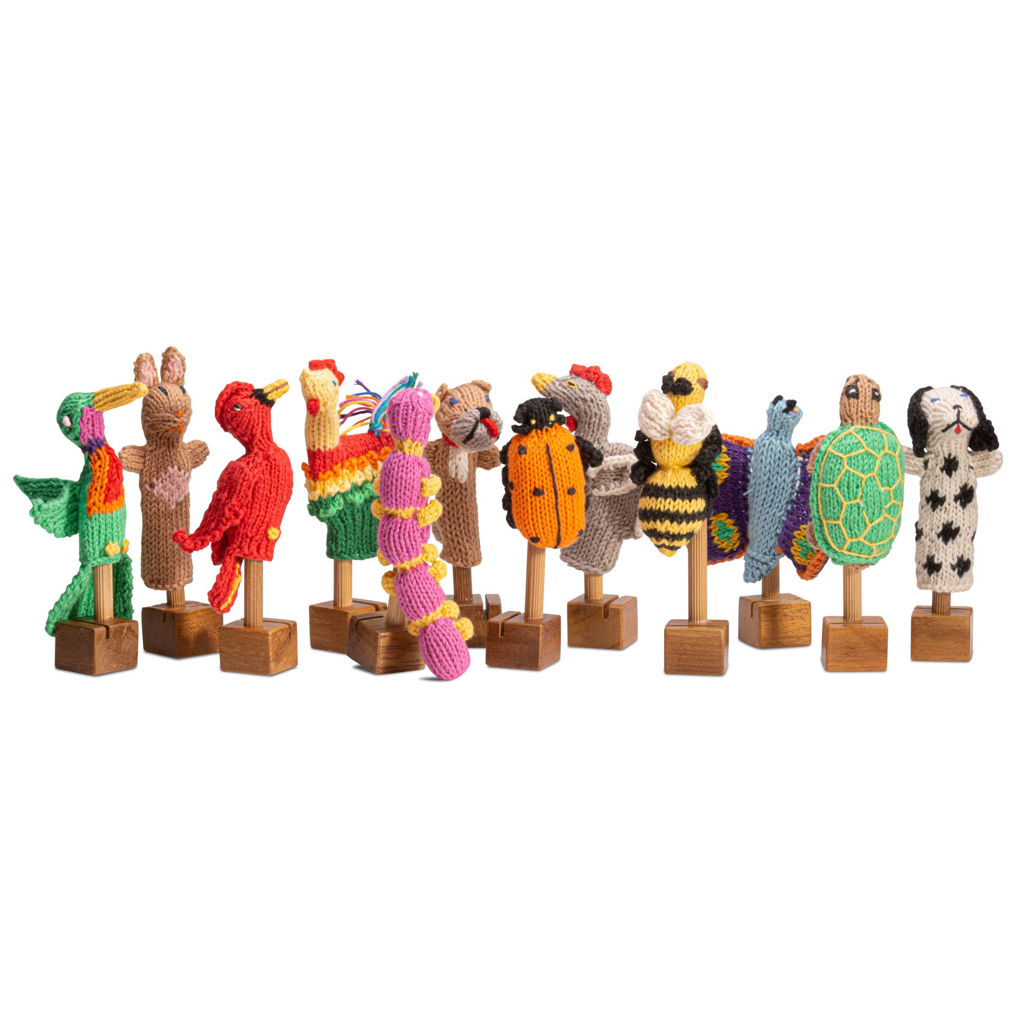 Lucuma Designs - Wholesale Finger Puppet - Kids & Baby - Garden Animal Mix Organic Cotton Finger Puppet - Handmade Toy2