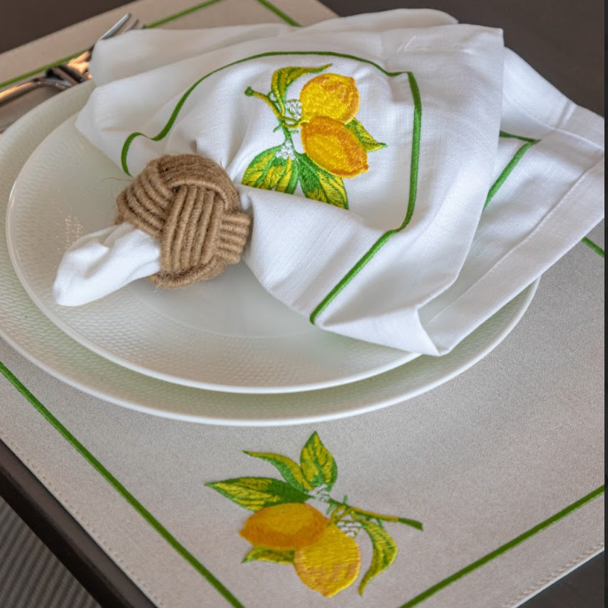 Bold Decor – Guardanapo e pano de jantar por atacado – Guardanapo Bordado Capri3