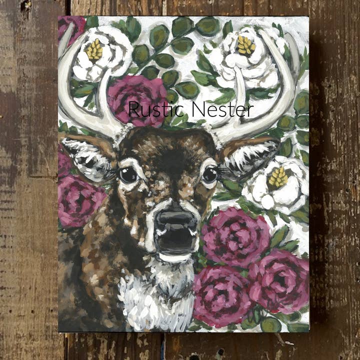 Impression sur toile avec photo Buck, décoration d'extérieur, faune et flore pour la vente par Rustic Nester