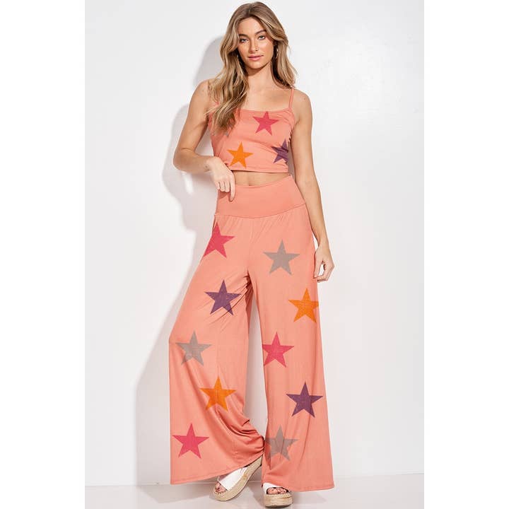 Set canotta e pantaloni corti con stampa a stelle per la vendita all'ingrosso da parte di Phil Love