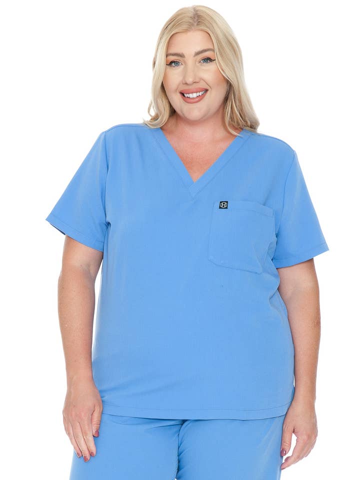 Humble - Wholesale Healthcare Uniform - Women's - Ceil Blue - Women's Basic Scrub Top1