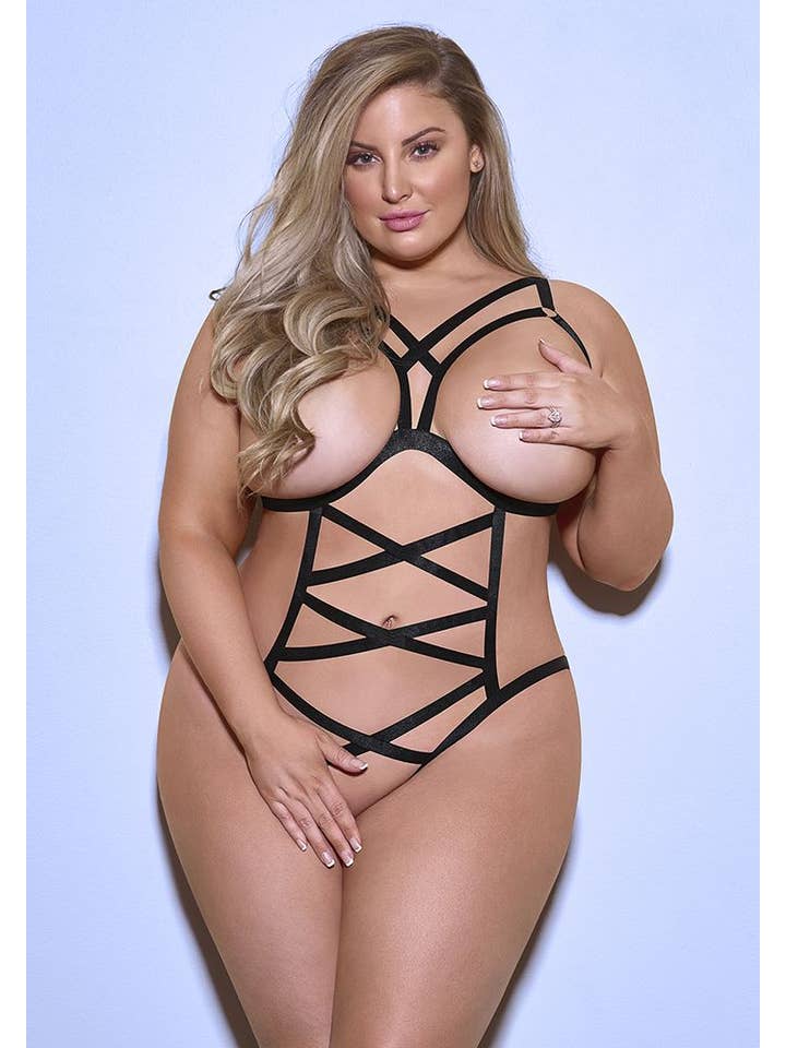 Lingerie Mart – wholesale Lingerie bodysuit – Women's – Magic Silk Cupless & Crotchless Teddy M219Q
