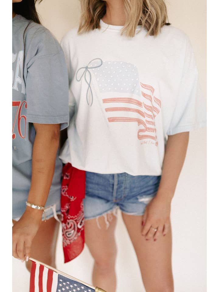 Whitney | Chaudoin Creations - Wholesale Screen Printed T-Shirt - Women's - Land that I love / 4th of July Collection Graphic Tee2