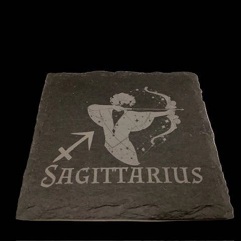 Dessous de verre en ardoise du zodiaque Sagittaire pour la vente par Blaise the Witch
