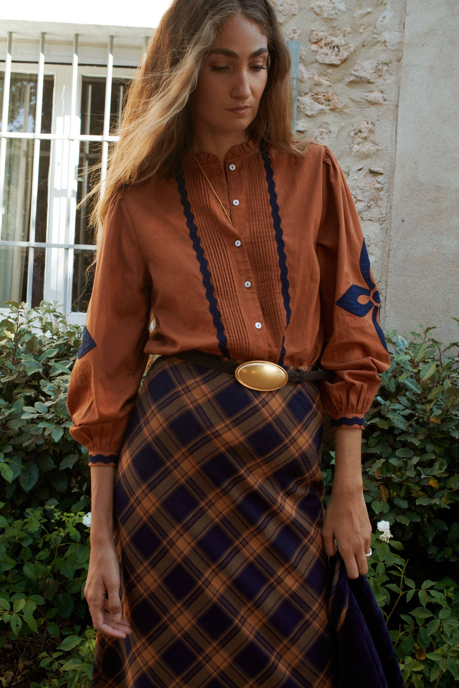 Sonmer Shop USA - Wholesale Button Down Shirt - Women's - Leonor Blouse Caramel3