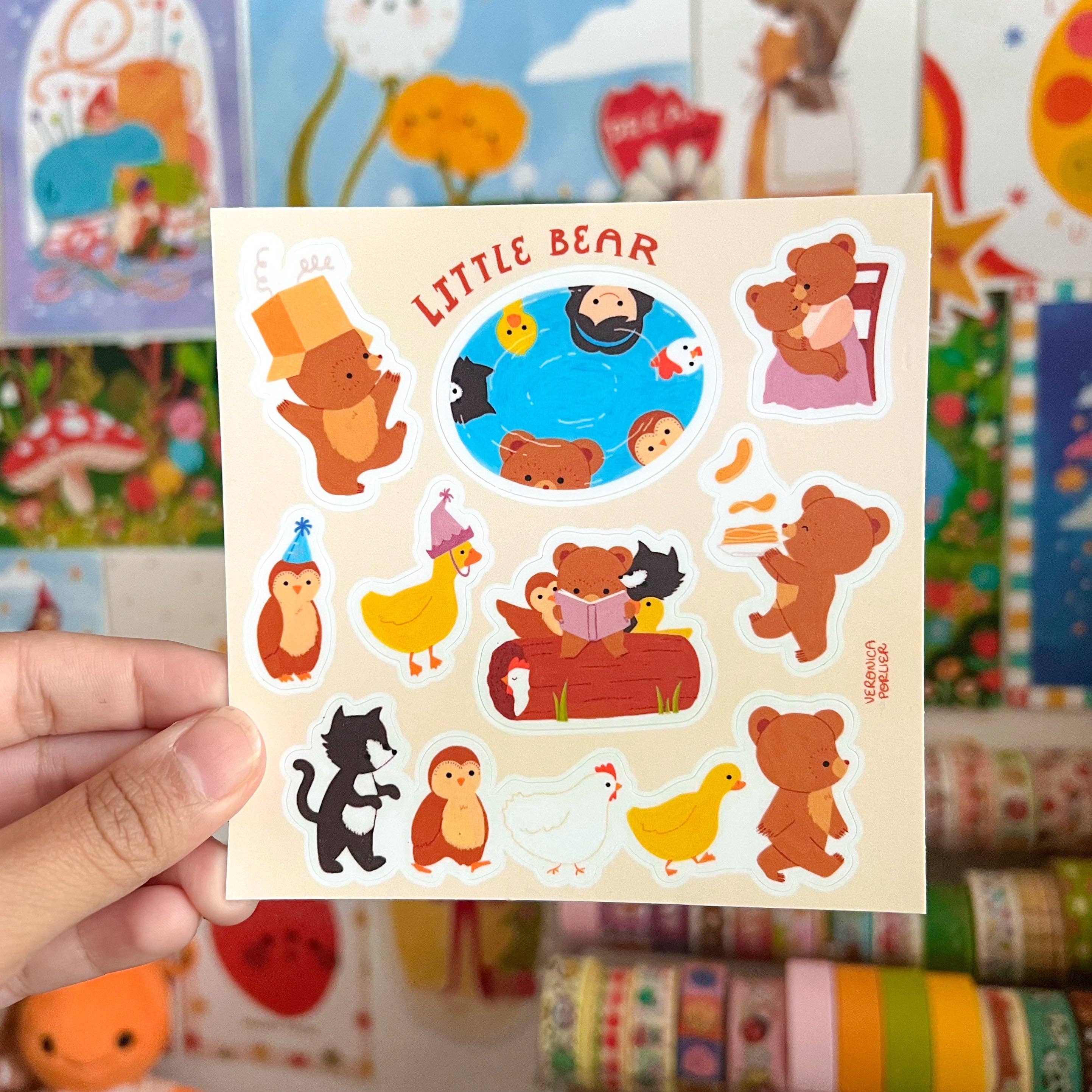 Veronica Porlier Illustrations - Wholesale Sticker - Little Bear Sticker Sheet