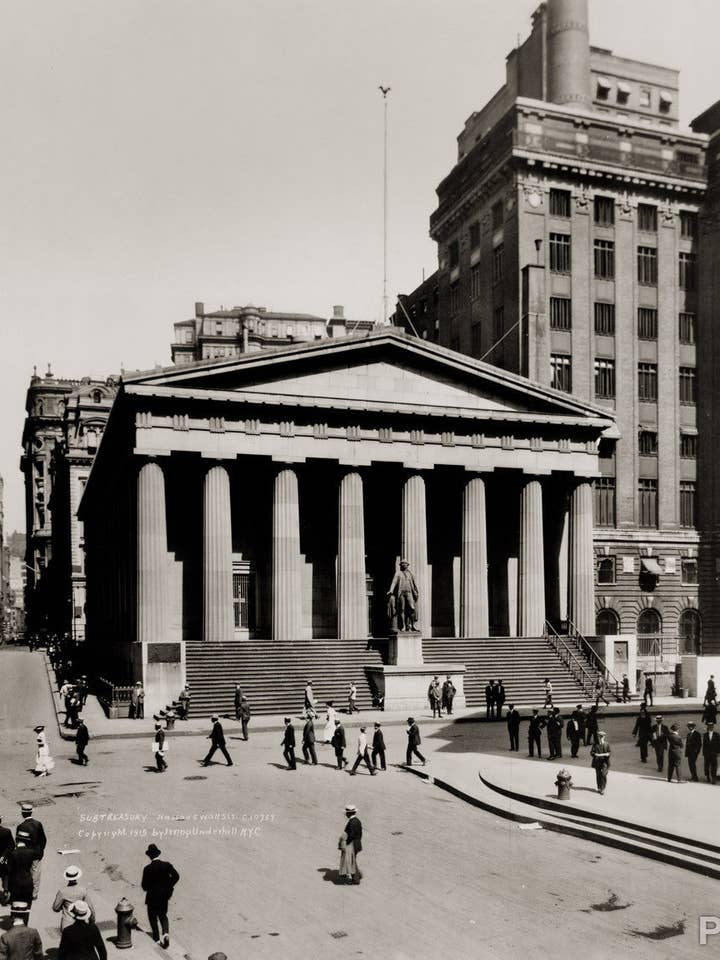 Subtesouraria em Nassau e Wall Streets, 1915 por atacado de Print Collection