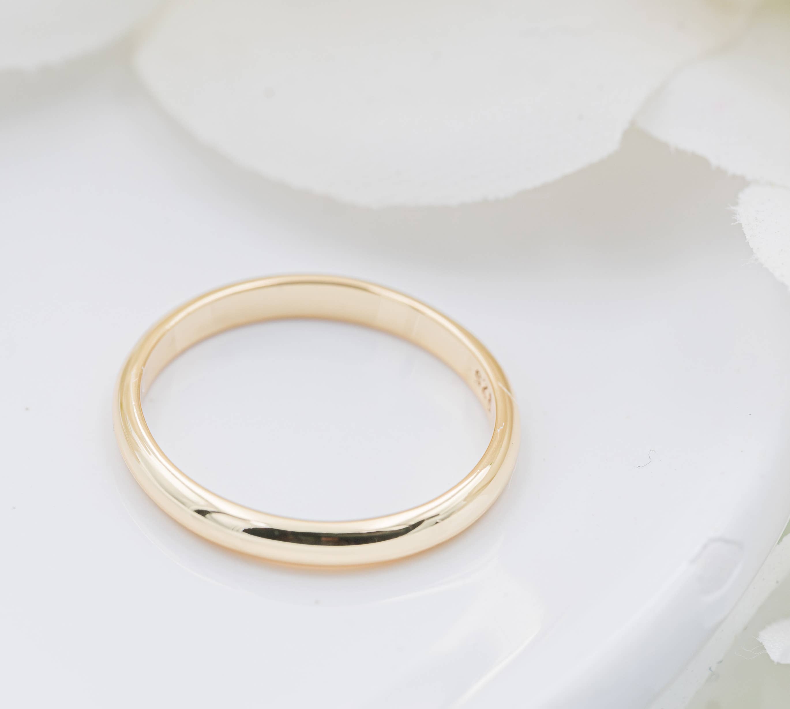Cherished Moments - Wholesale Band/Stacked Ring - 14K Gold-Plated Gold Band Baby Ring - 2mm Band3