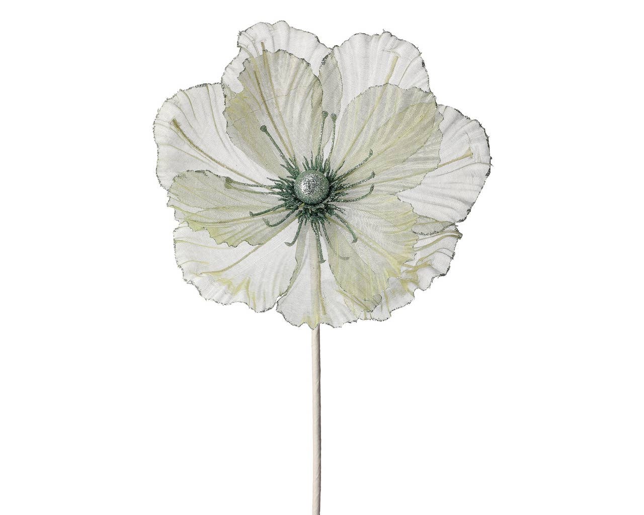 CMC Wholesale - Wholesale Artificial Flowers - Sheer/Glitter Edge Magnolia 22″ Stem – Mint Green