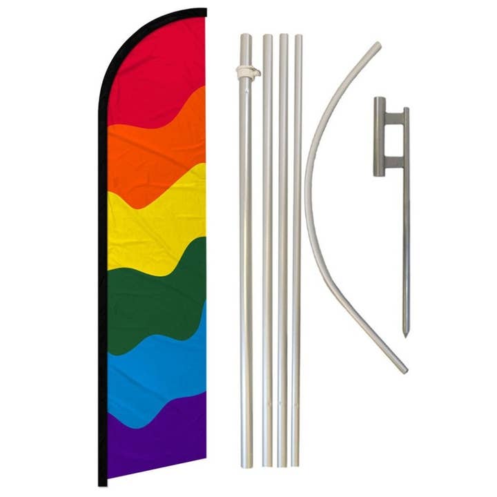 Rainbow Windless Banner Flag & Pole Kit for wholesale by Flags Importer