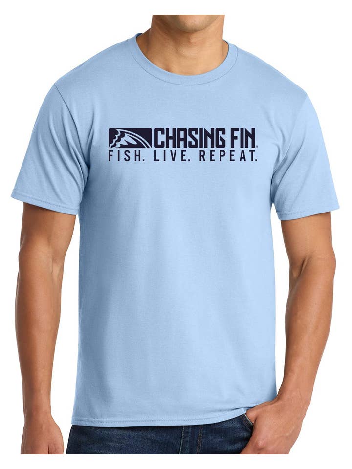 Chasing Fin - Wholesale Screen Printed T-Shirt - Men's - 250th Anniversary Limited Edition T Shirt Light Blue - Chasing Fin America's Celebration1