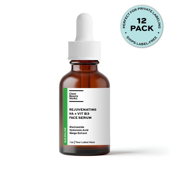Clean Beauty Works. - Wholesale Facial Serum/Concentrate - Rejuvenating Face Serum, Hyaluronic Acid & Niacinamide0