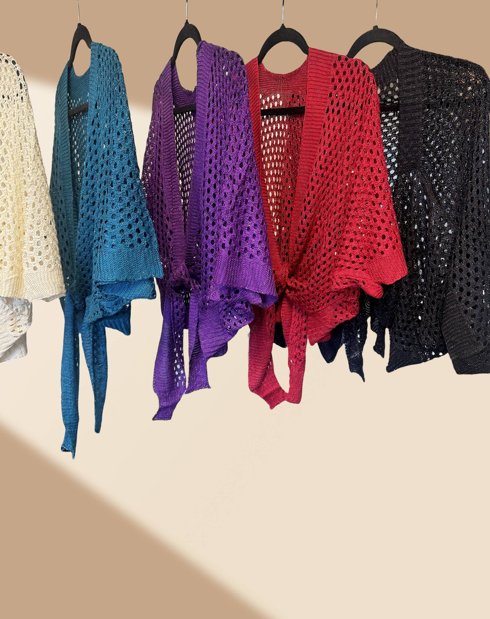 JC Sunny Fashion - Vente Cardigan – femme - Cardigan ajouré métallique à lien sur le devant JC06334414