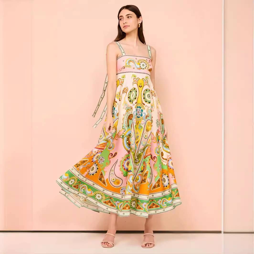 Hope & Sunshine - Vente Robe – femme - Robe évasée en lin à imprimé graffiti29