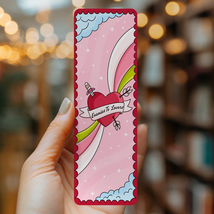 Enemies To Lovers Soft Matte Laminated Bookmark for wholesale by Indie Heart Studio